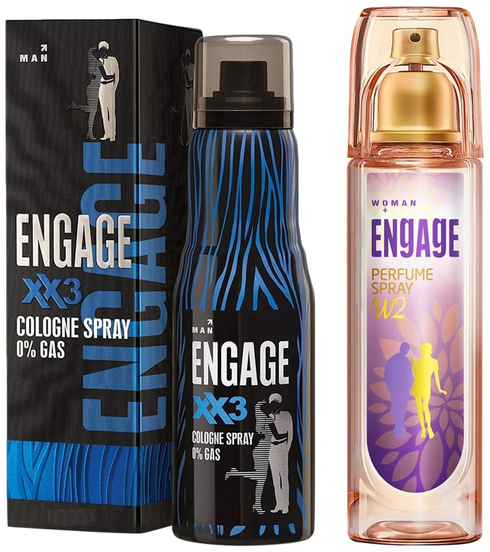 Engage W2 Perfume Spray For Women, 120ml & XX3 Cologne Spray for Men, 135ml - Image 1