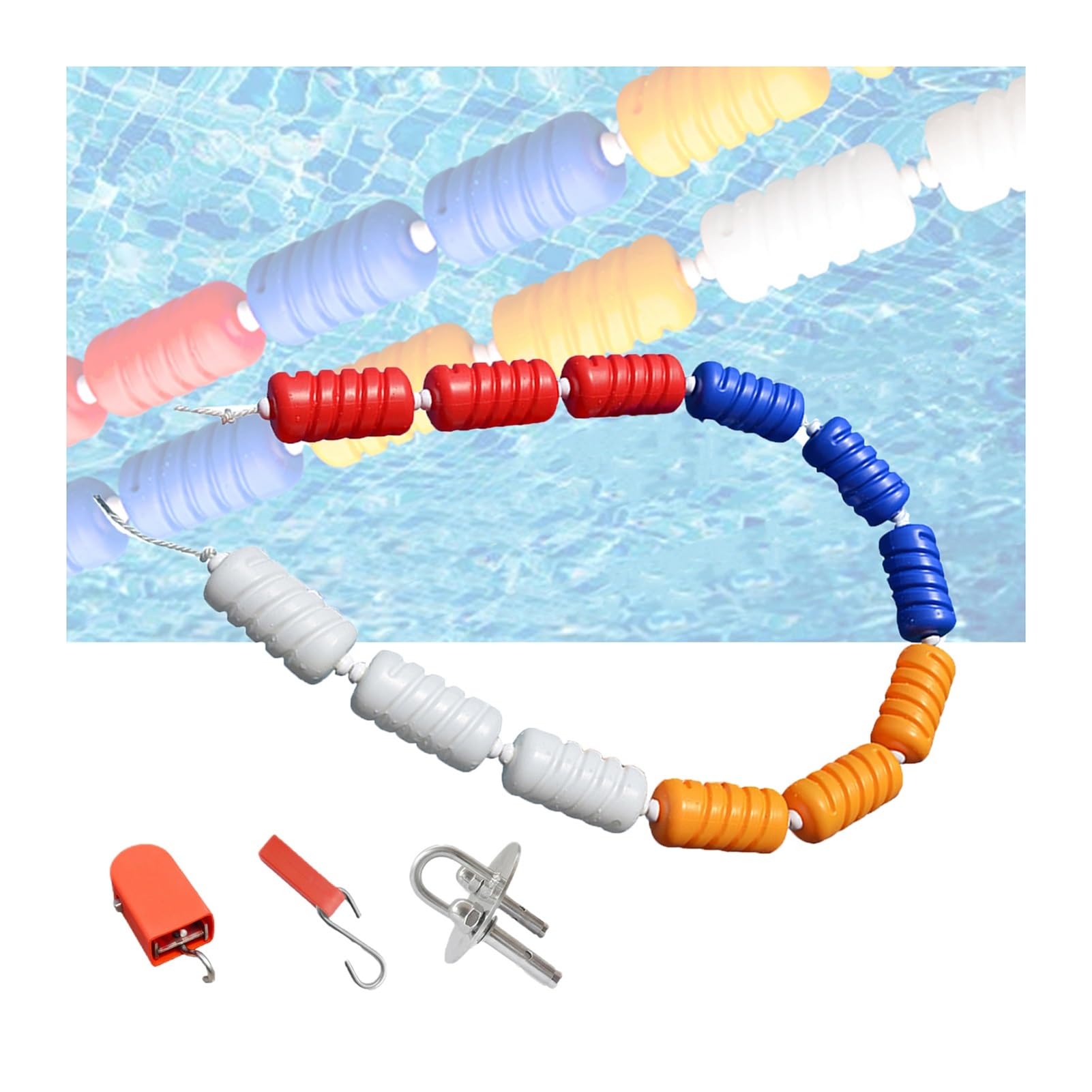 DaneGPT Swimming Pool Safety Rope, Pool Lane Marker Rope with Floating Buoys and Hooks for Training Area Separation