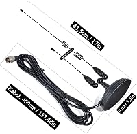 Antenă radio amator HYS VHF UHF cu bază magnetică puternică, 2 m și 70 cm, cablu coaxial RG58 de 4 m cu conector PL259 5