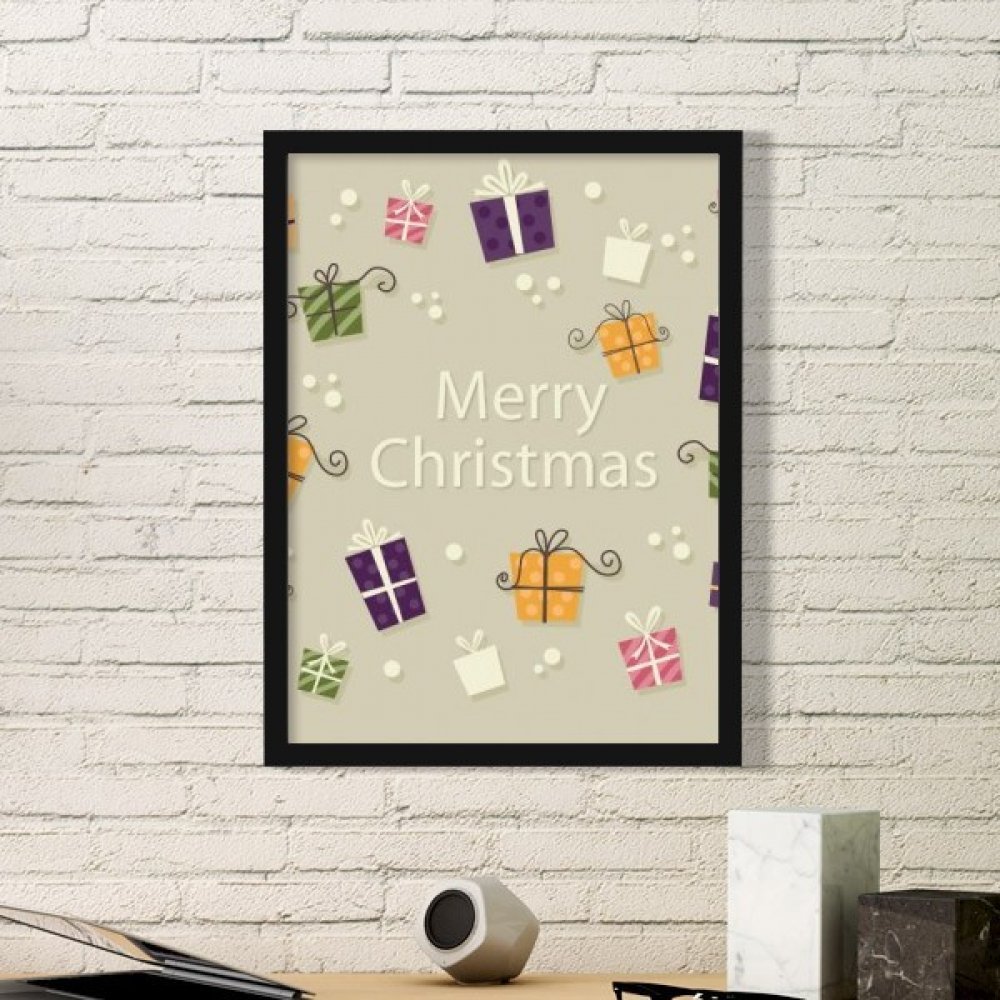 Cadre photo art prints de Noel noir medium pour une ambiance festive au salon