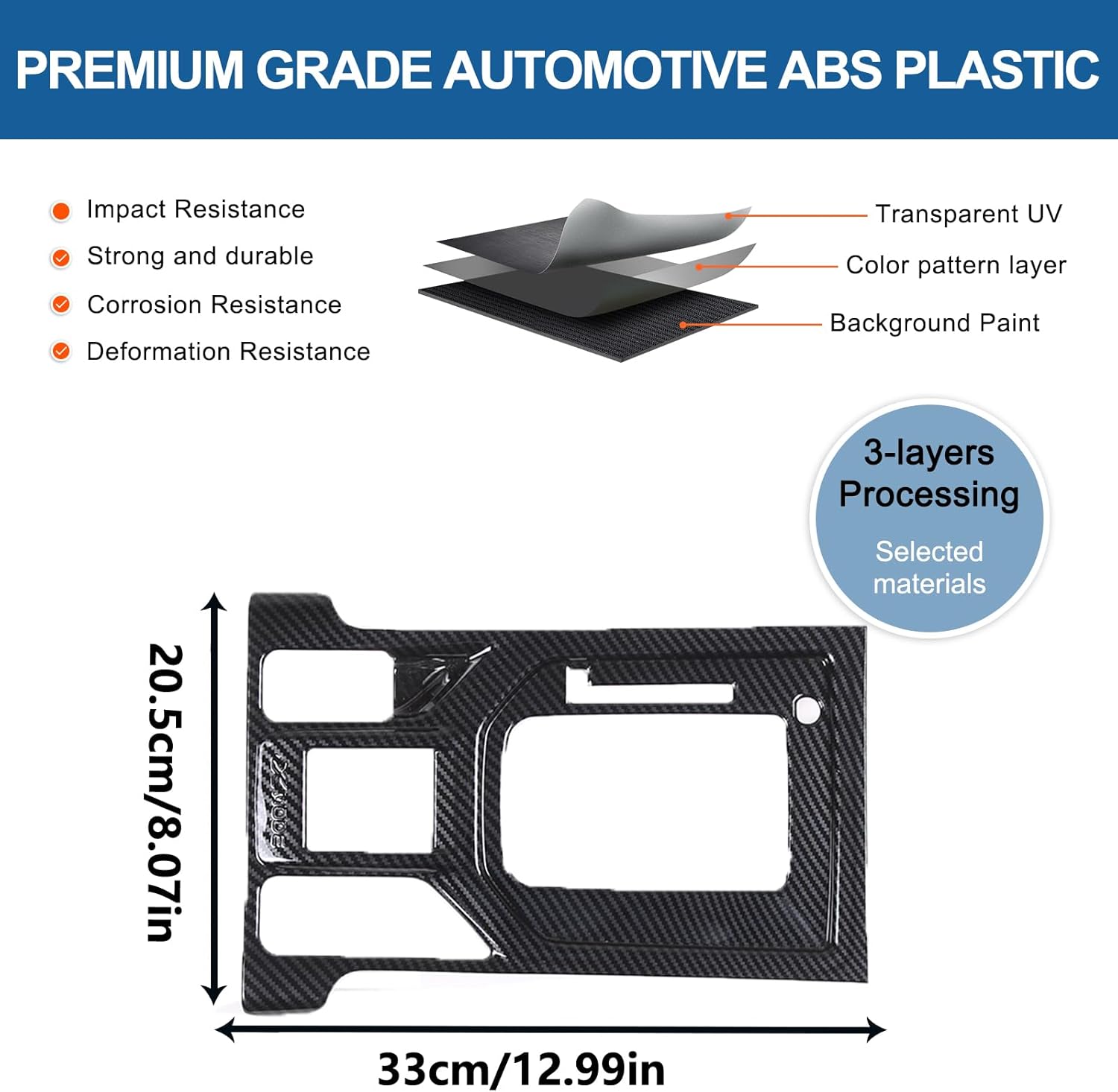 Sekhyna Car Center Console Gear Shift Panel Cover Trim Compatible with Subaru Forester 2019-2024,ABS Carbon Fiber Control Gear Box Shift Knob Panel Frame Trim Accessories 1PCS