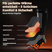 QZLGD Fűthető Zokni 6000 mAh Akkumulátorral - Unisex Elektromos Termo Zokni 30% Nagyobb Fűtési Felülettel, 4 Hőfokszinttel, Síeléshez, Túráz 4