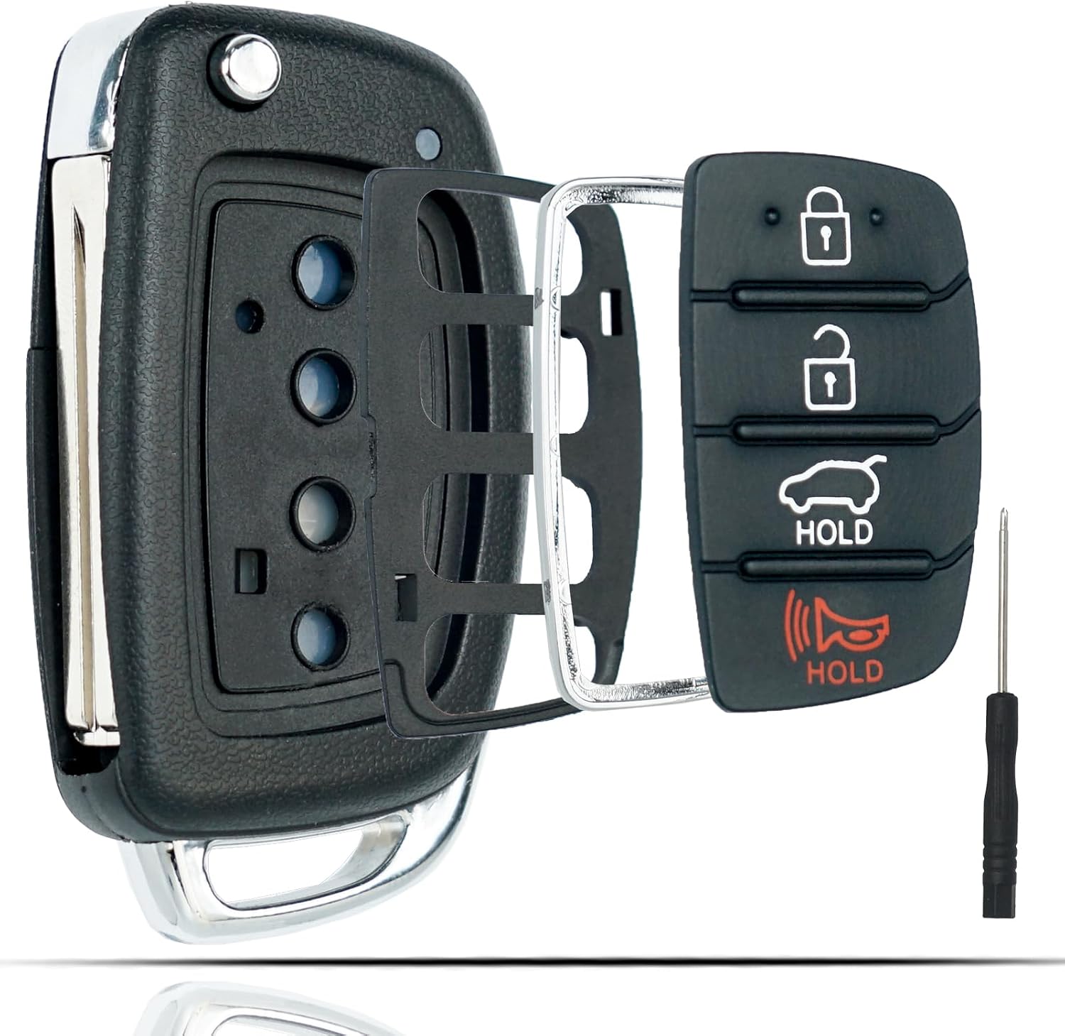 SUPALAND Hyundai Flip Key Fob Shell Replacement