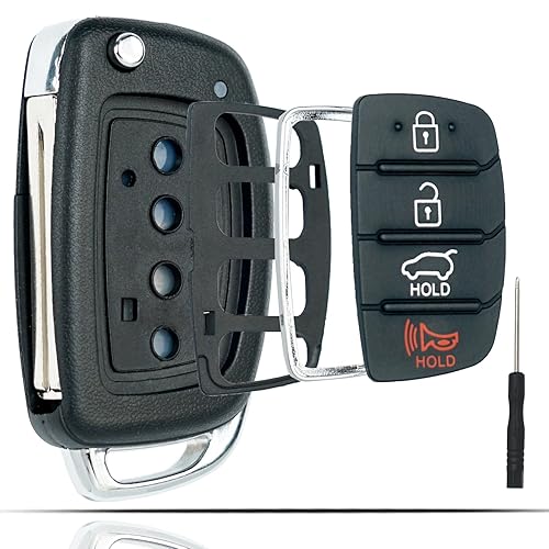 Flip Key Fob Shell Case Replacement Fits for Hyundai Sonata