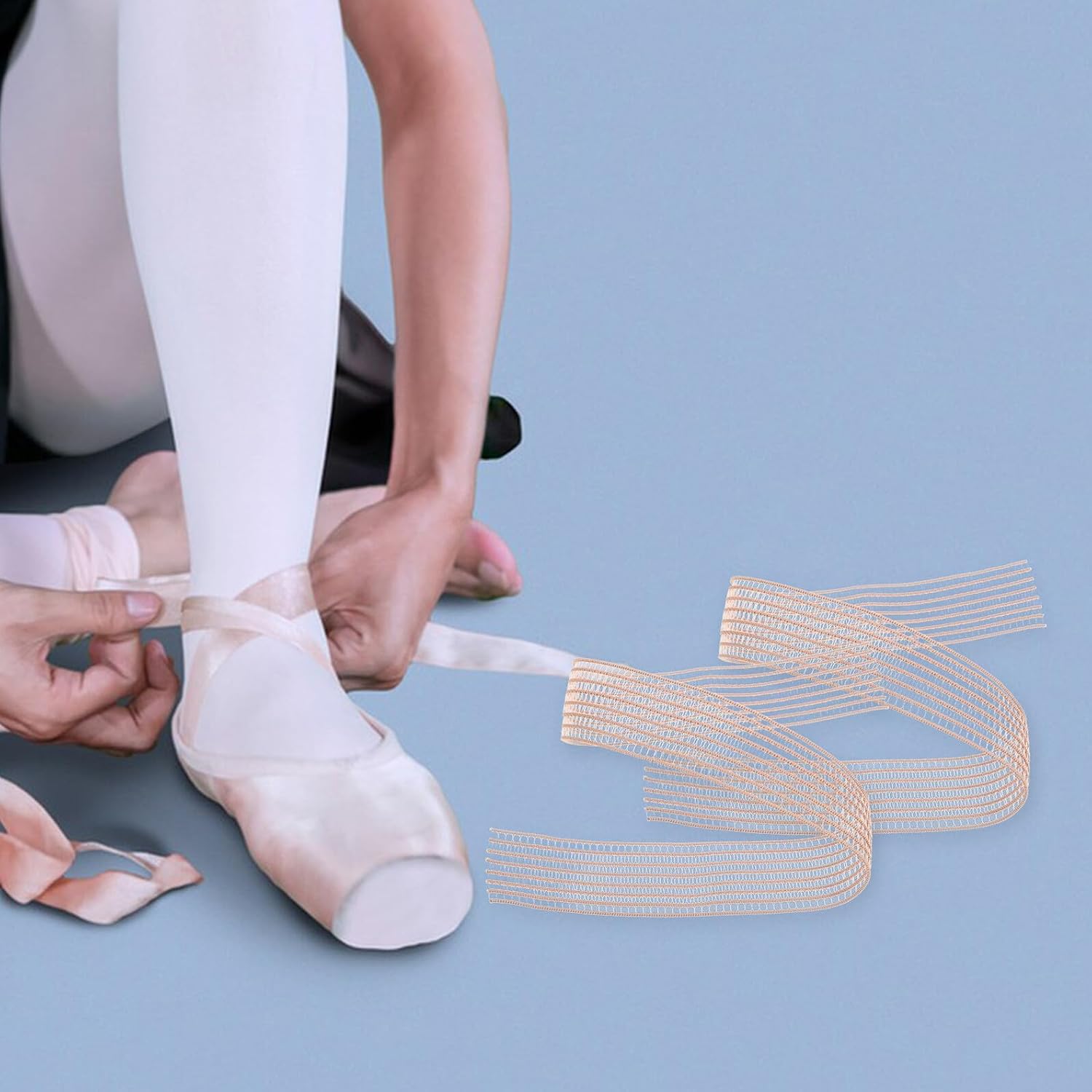 Didiseaon 4pcs Ballet Pointe Shoe Elastics Elastic Stretch Bands Reinforcement Invisible Ballet Dance Accessories Pink for Training and Performance