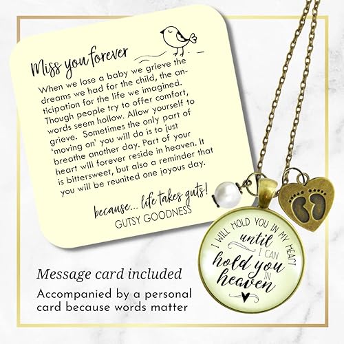 Miniatura 2 de Miscarriage Necklace Hold You in Heart Baby Remembrance Jewelry Gift 24"