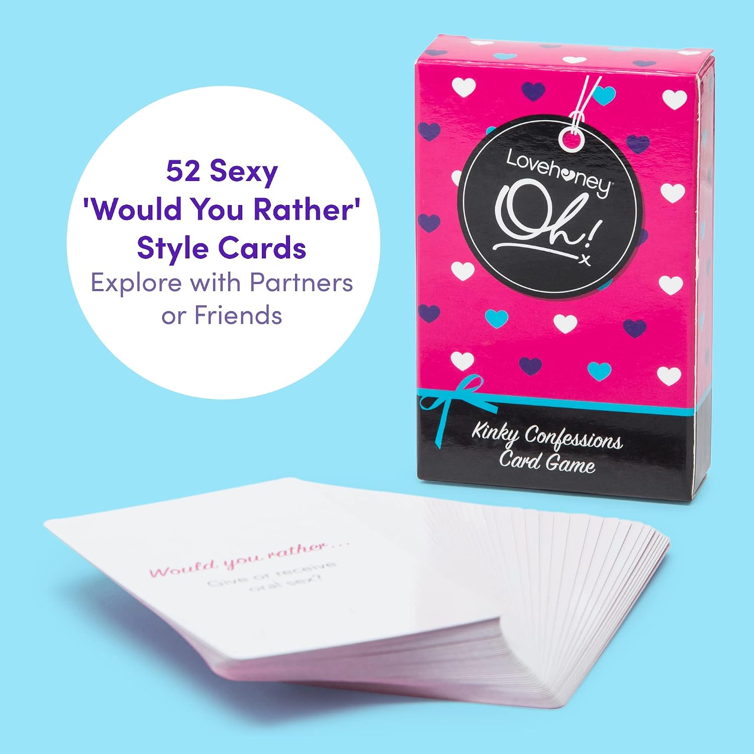 Lovehoney Oh! Kinky Confessions Truth or Dare Card Game for Couples - 52 Pack