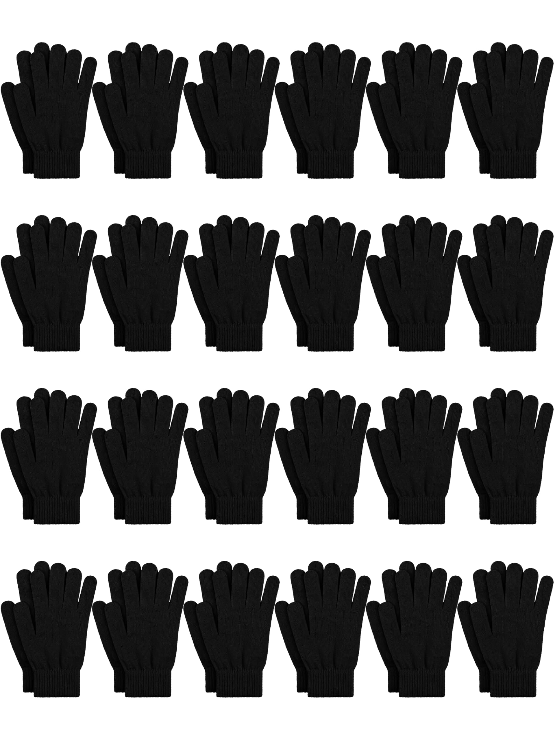 24 Pairs Winter Warm Gloves Knit Magic Gloves Unisex Stretchy Gloves for Teens and Adults