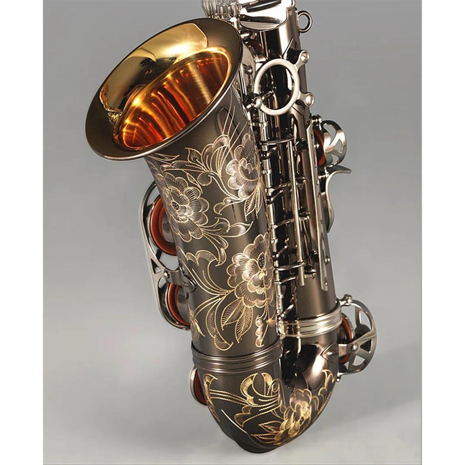 Saksofon Altowy I Tenorowy E-płaski Czarny Nikiel Ustnik Do Saksofonu Srebrny Klucz Reed Neck Akcesoria Do Instrumentów Muzycznych profesjonalny Saksofon (Color : Alto)