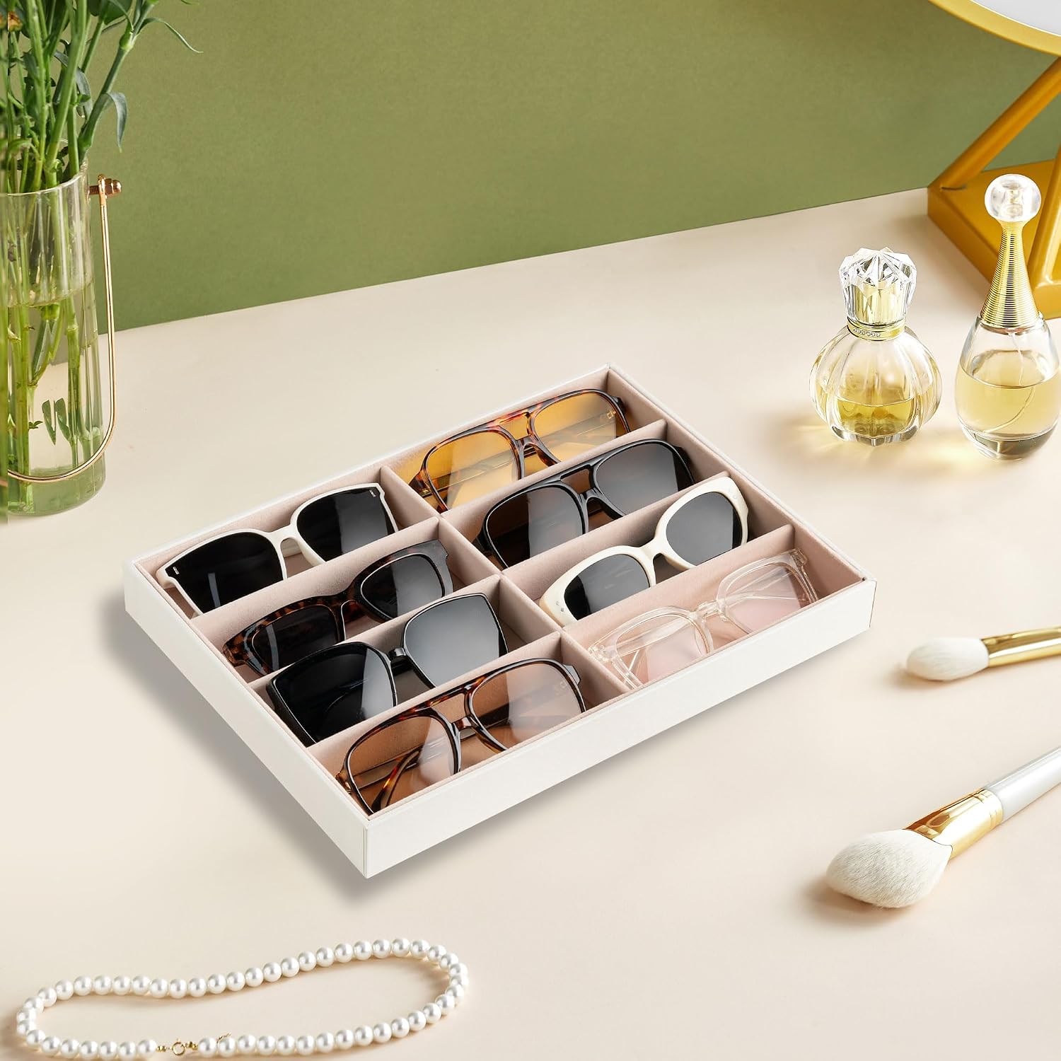 Frebeauty 8-Slot Sunglass Organizer Tray,Sunglass Holder for Drawer image 2