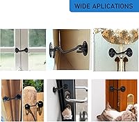 Vista 6 de Paquete de 4 cierres de puerta de 4" con gancho y ojo, cierres de puerta de granero de acero inoxidable resistente a la oxidación, ganchos de cabina