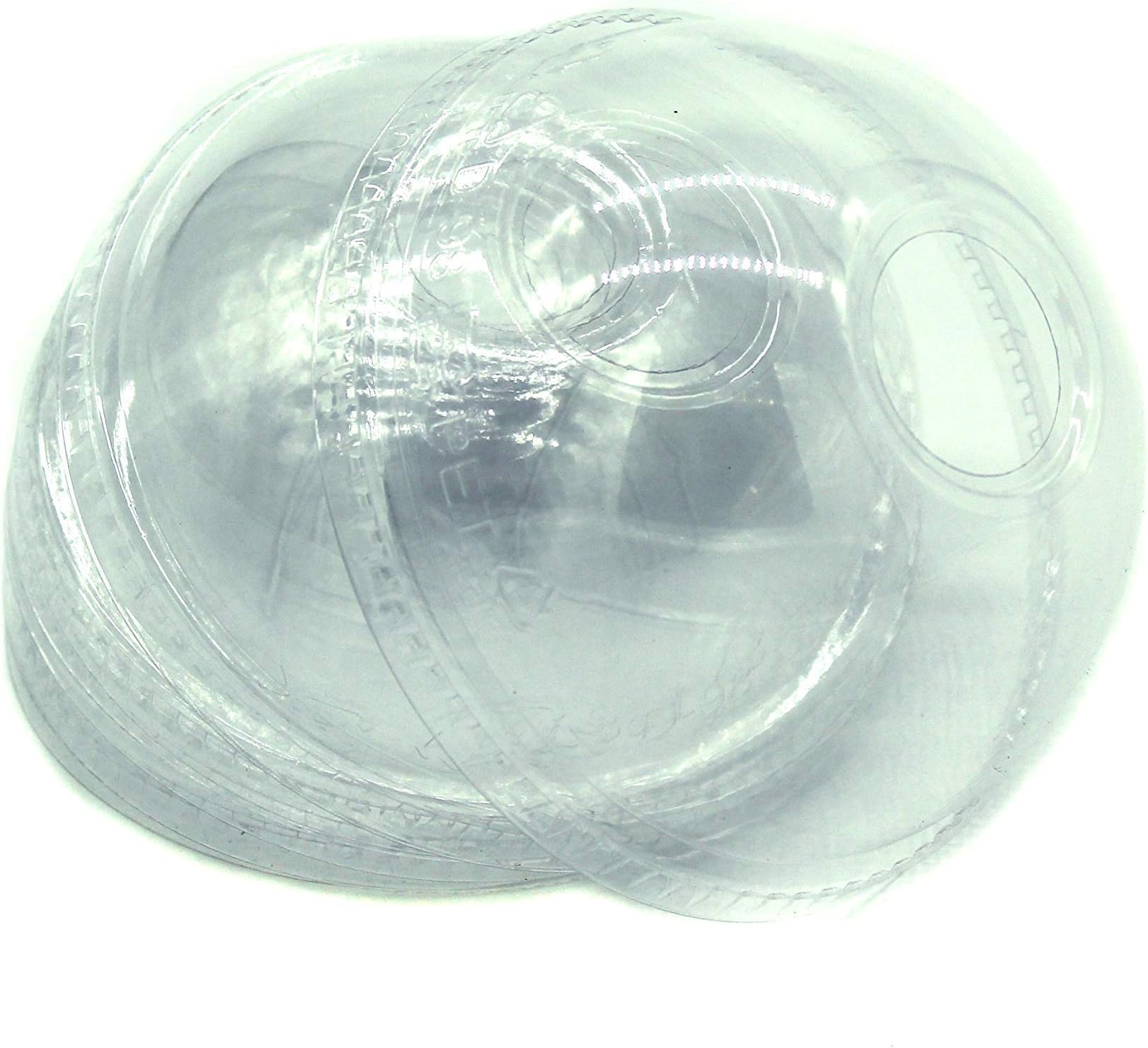 [1000 Count] HAKOWARE PET Open-Hole Dome Lids, for 12-24 oz PET Cold Cup (98mm), Crystal Clear Disposable Plastic Lids