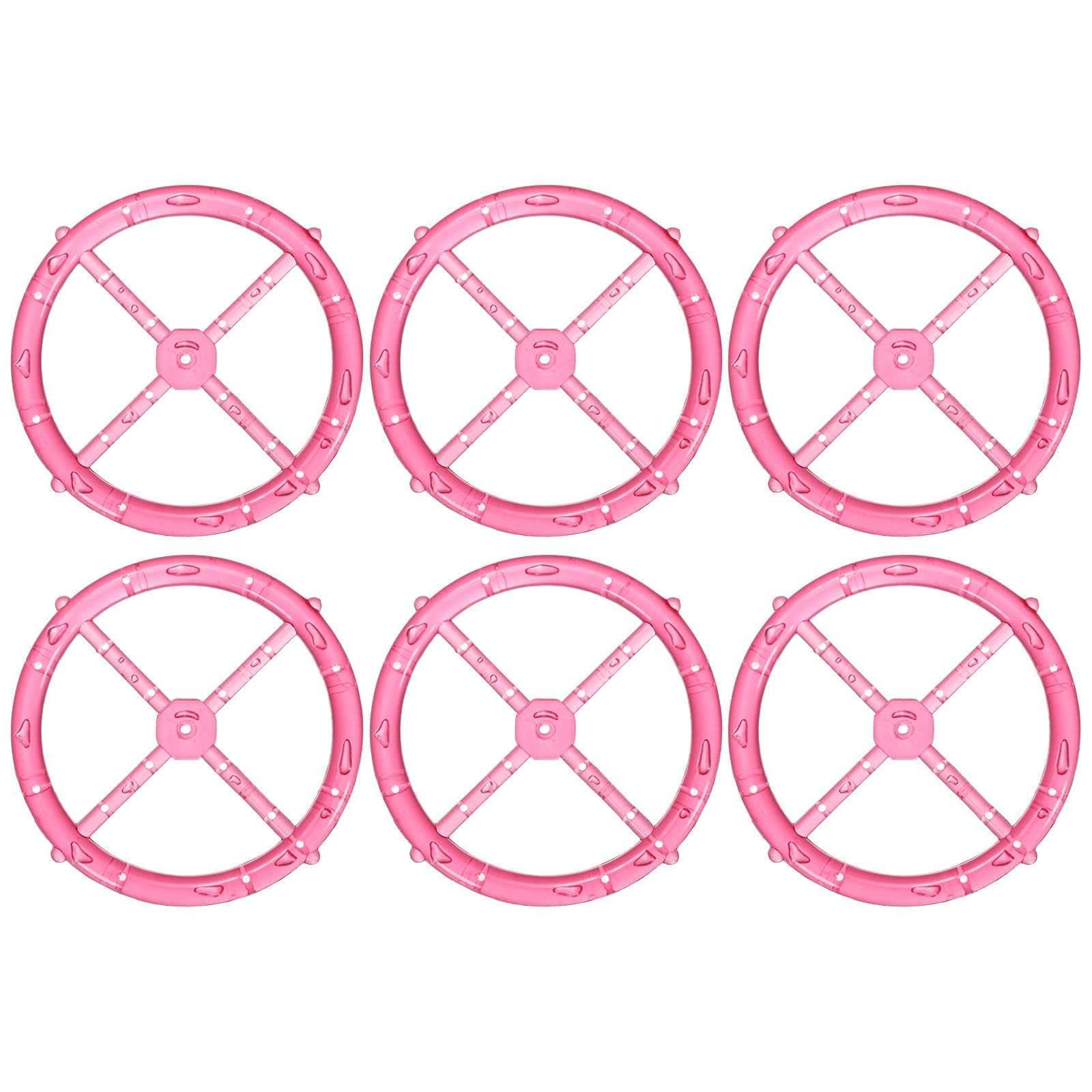 M METERXITY 6-Pack Wind Chime Rings, 12cm Acrylic Round Shape DIY Wind Chime Parts Supplies for Craft Projects/Custom Home Garden Outdoor Hanging Decorations [Pink]