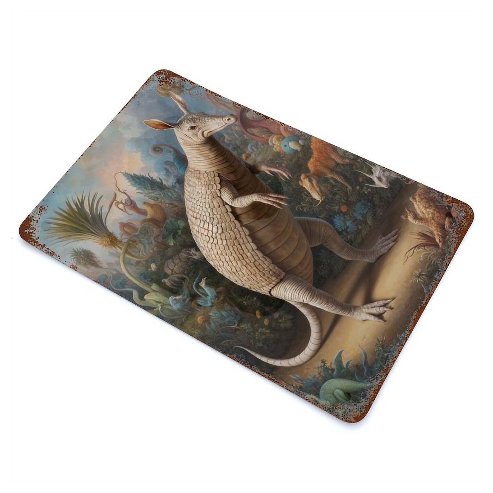 Garage Style Amazing Armadillo Safari Decorative Tin Sign 11.8"x7.9", Farmhouse Wall Decor for Bar And Workshop