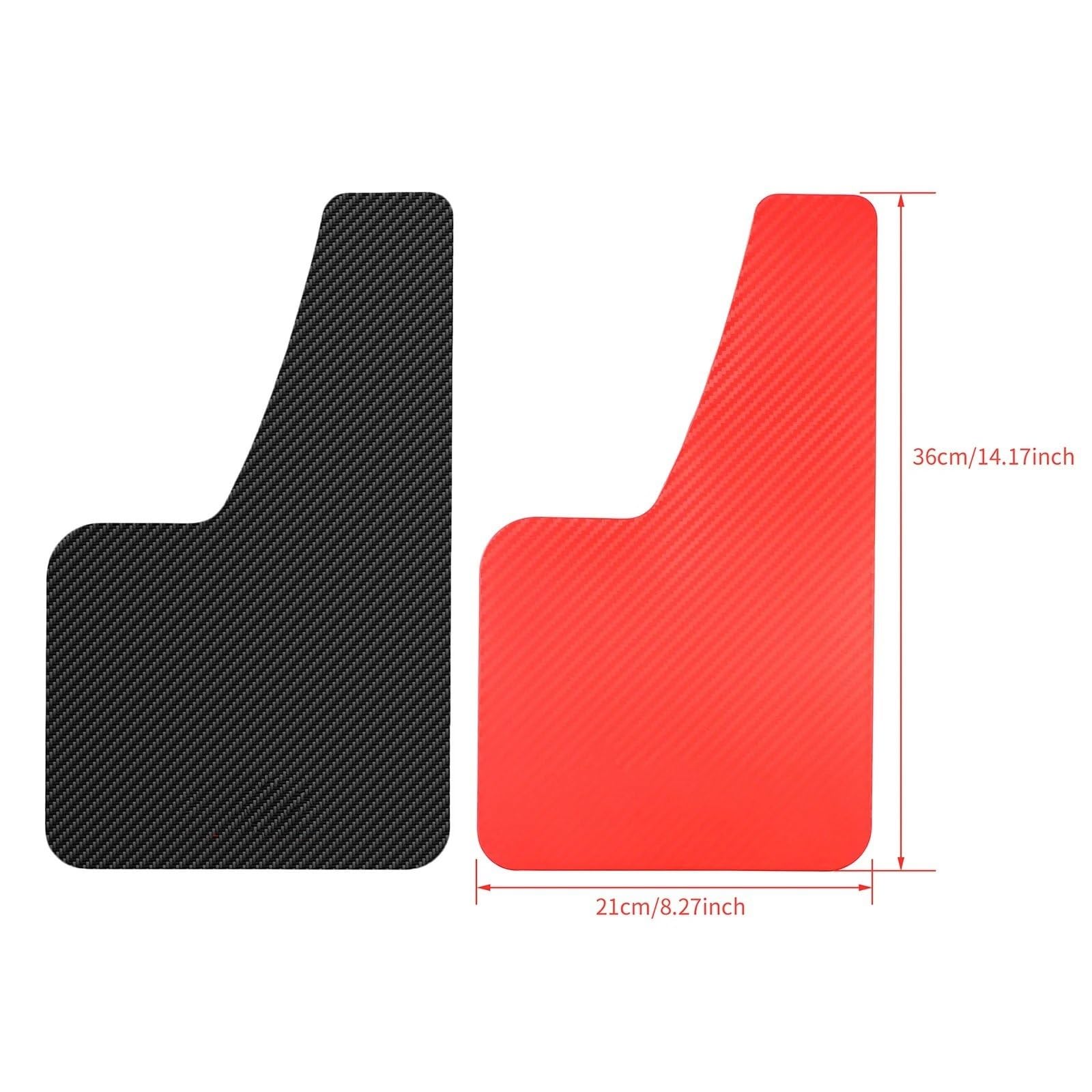 accessorypart Osłony przeciwbryzgowe 4 sztuki Carbon Fiber Przód Tył Zestaw Uniwersalny Chlapacze Chlapacze Błotniki Chlapacze Samochodowe Auto Van Akcesoria(4pcs Red)