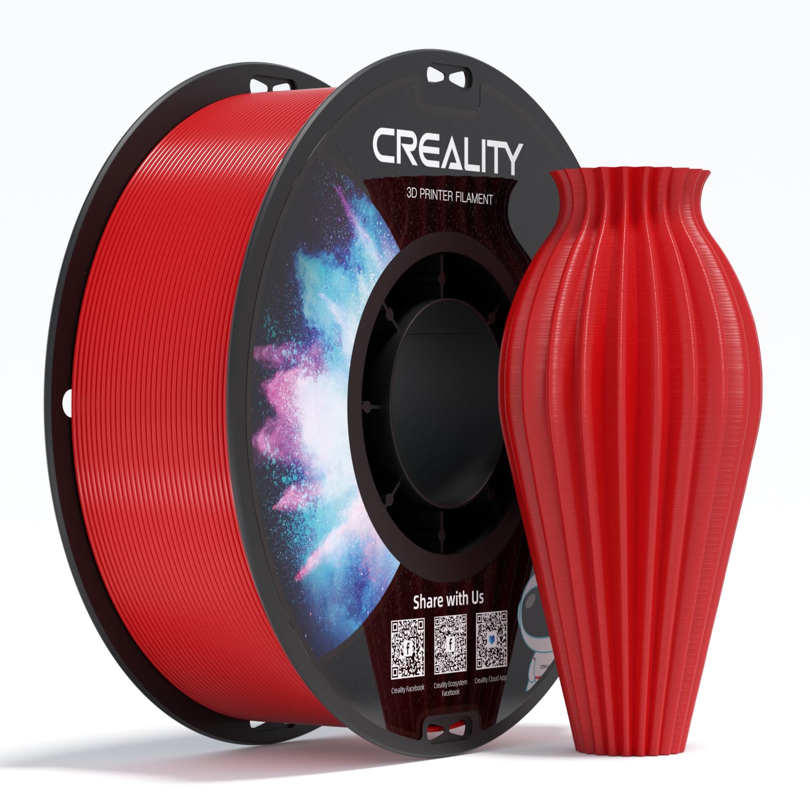 Creality CR-PETG 3D Printing Filament 1.75mm, Excellent Toughness High Precision, Odorless Non-Toxic Moistureproof, 1kg(2.2lbs) Glossy PETG Filament for 3D Printer (Red) (B0BZCWNY4K) Amazon Price History, Amazon Price Tracker