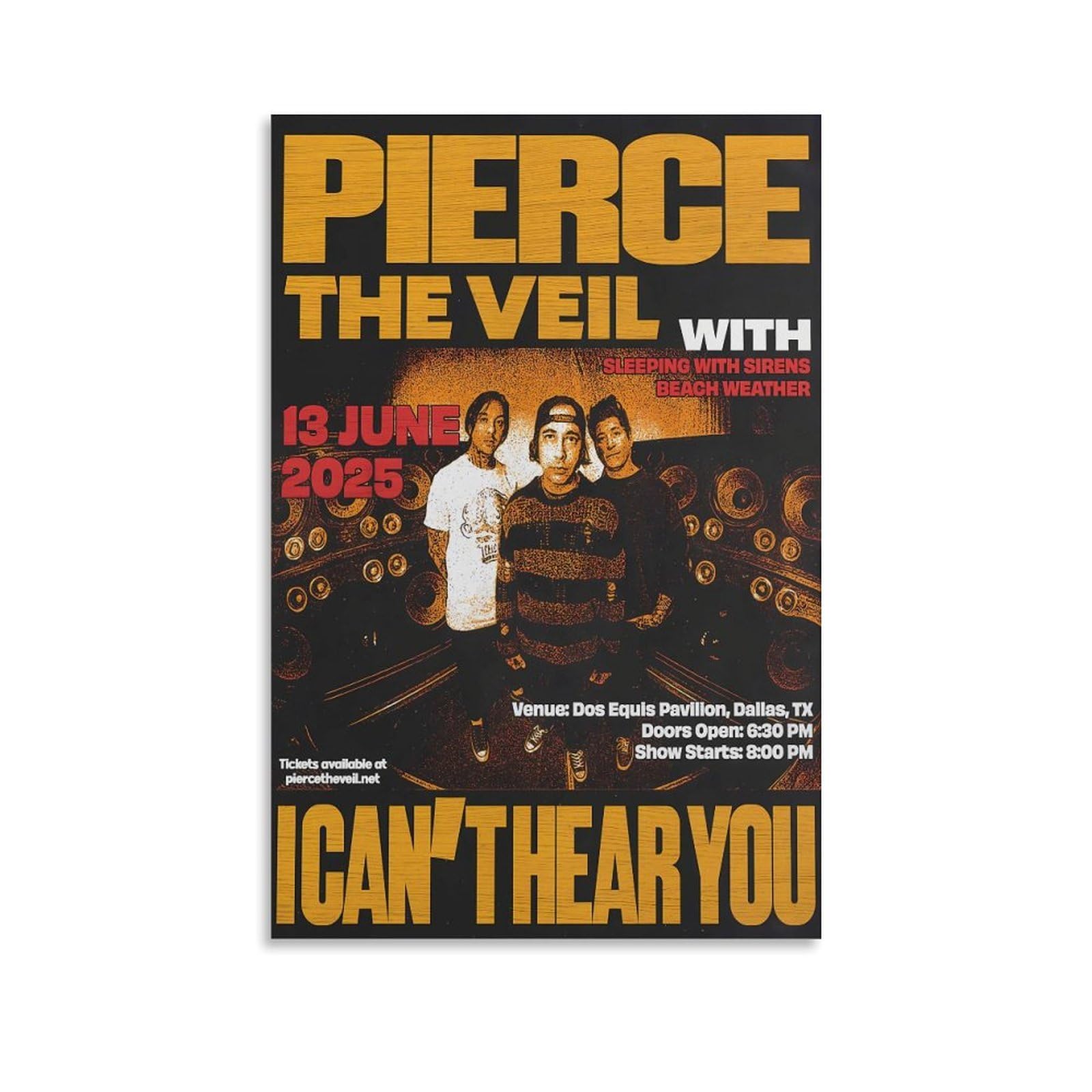 FOADXWVGI Pierce Poster The Veil Music Rock Band Vintage Music Posters for Room Aesthetic Canvas Wall Art Bedroom Decor12x18inch(30x45cm)