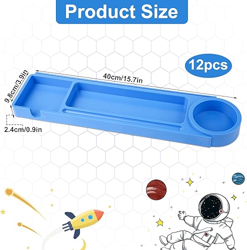 Miniatura 2 de 12 piezas de soporte de escritorio y bandeja de parque, soporte para placas de nombre de escritorio organizador con agarre adhesivo y accesorio de