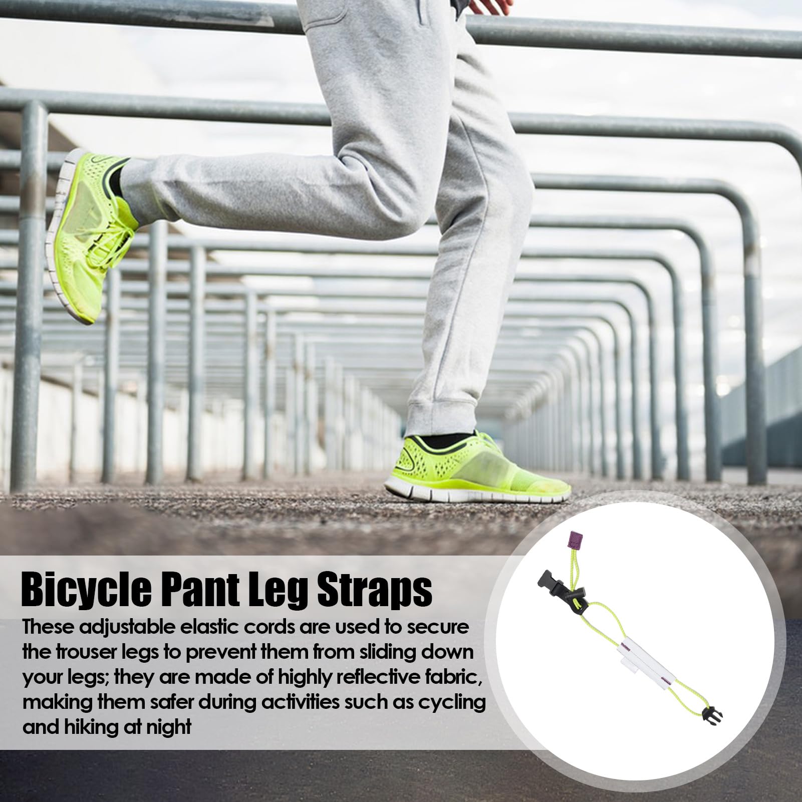 Sangle de pantalon de cyclisme, bandes réfléchissantes chevilles | Sangle de bracelets de cheville | Accessoire de cyclisme élastique réglable, sangles réfléchissantes à usage quotidien pour