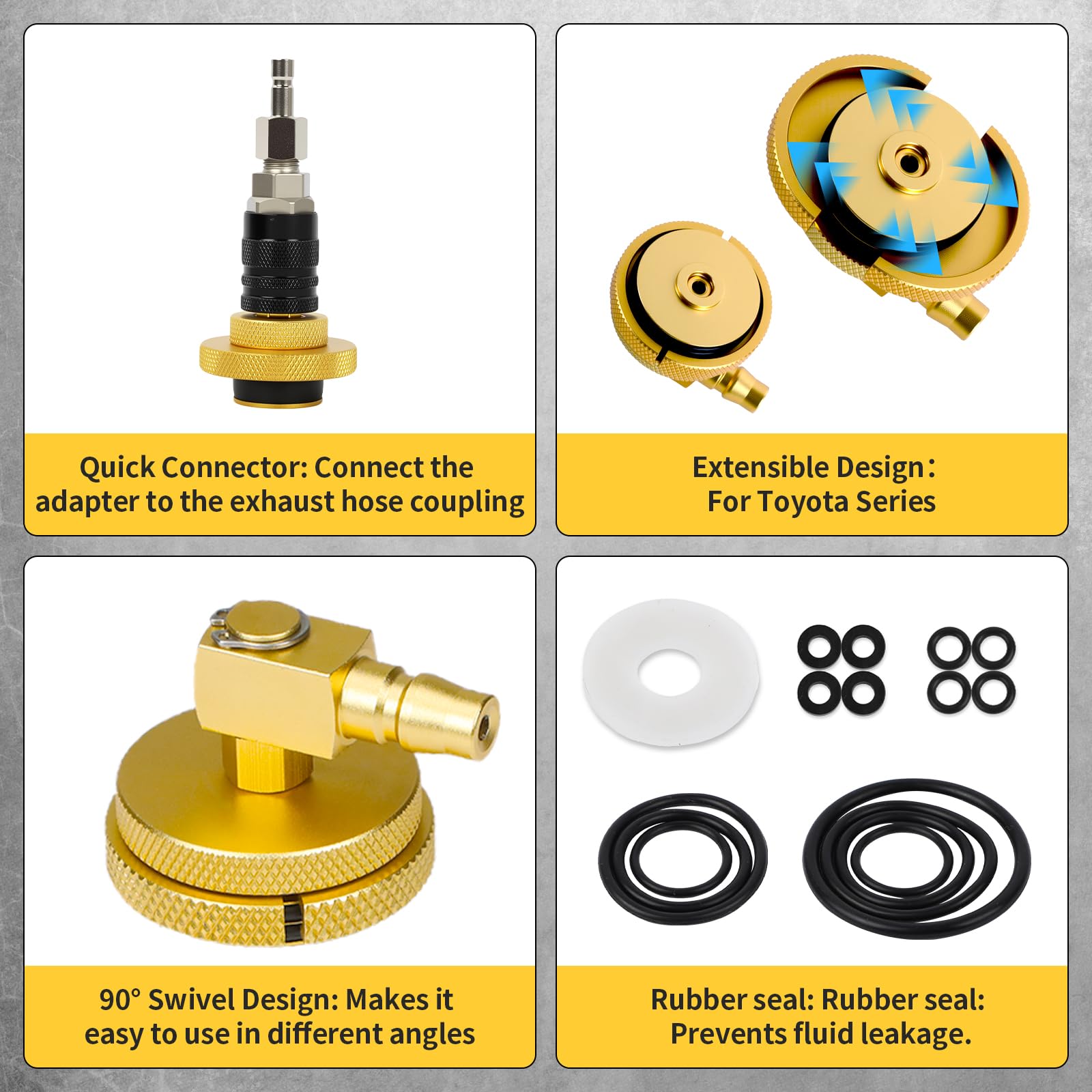 20-TLG - Adaptador de purga de frenos con adaptador rápido, adaptador de purga de frenos de metal para vehículos de motor, adaptador de depósito de líquido de frenos, adecuado para el 90% del juego de