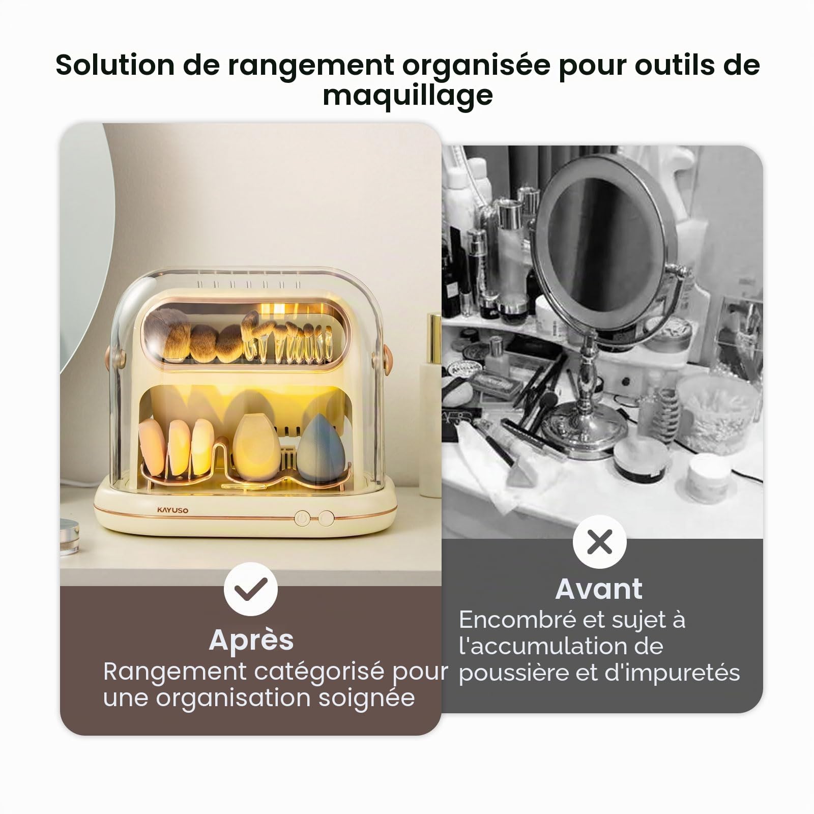 Sèche‑Pinceaux De Maquillage Électrique, 3 En 1 Automatique Et Rangement Avec Couvercle, Outil De Nettoyage Programmé Pour La Plupart Des Tailles De Pinceaux Et Éponges