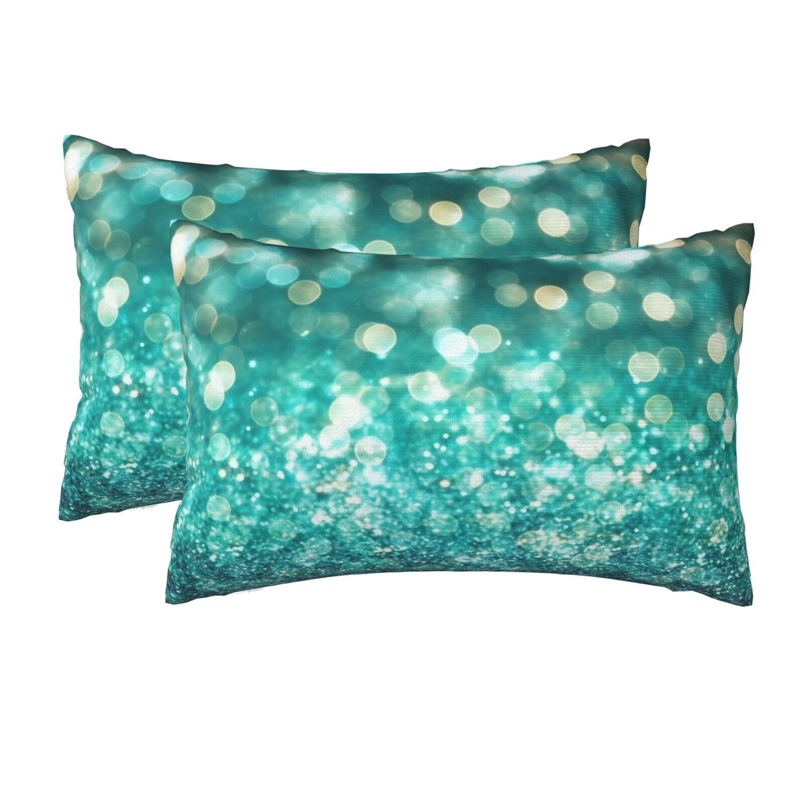 2 Pack Queen Size Pillow Cases for Hair and Skin Soft Breathable Pillow Case Covers with Hidden Zipper Sparkling Pillowcase 20x30 Inches Pillow Cover for Sleeping Gift