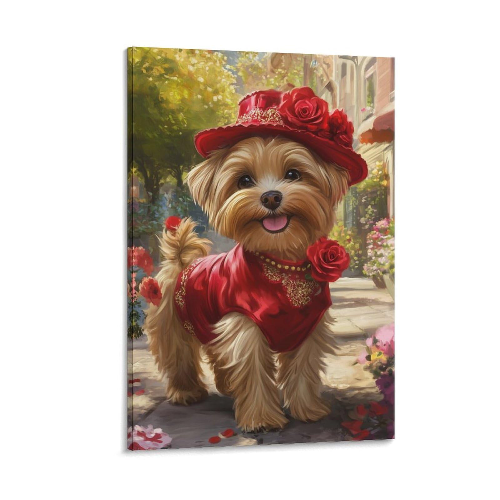 Tableau Yorkshire Terrier decoration murale salon 40x60 cm