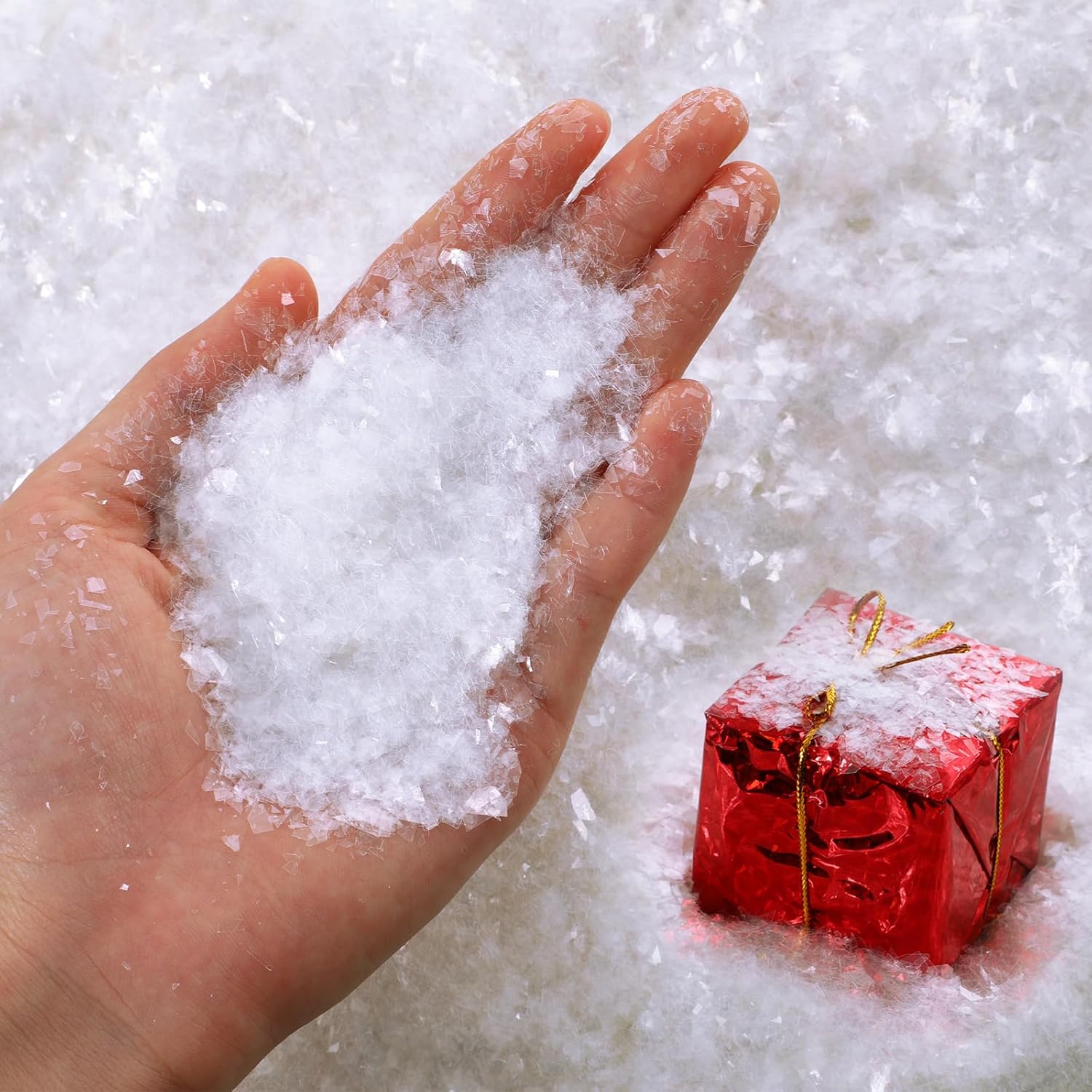 Aoriher Christmas Glitter Snow Metallic Fake Snow for Crafts Foil Confetti Foil