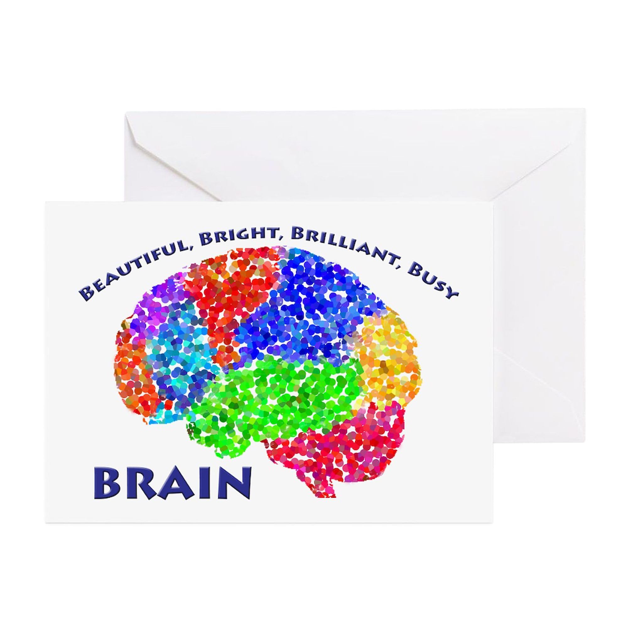 CafePress BBBB Brain Greeting Cards Folded Greeting Cards (10-pack) Matte