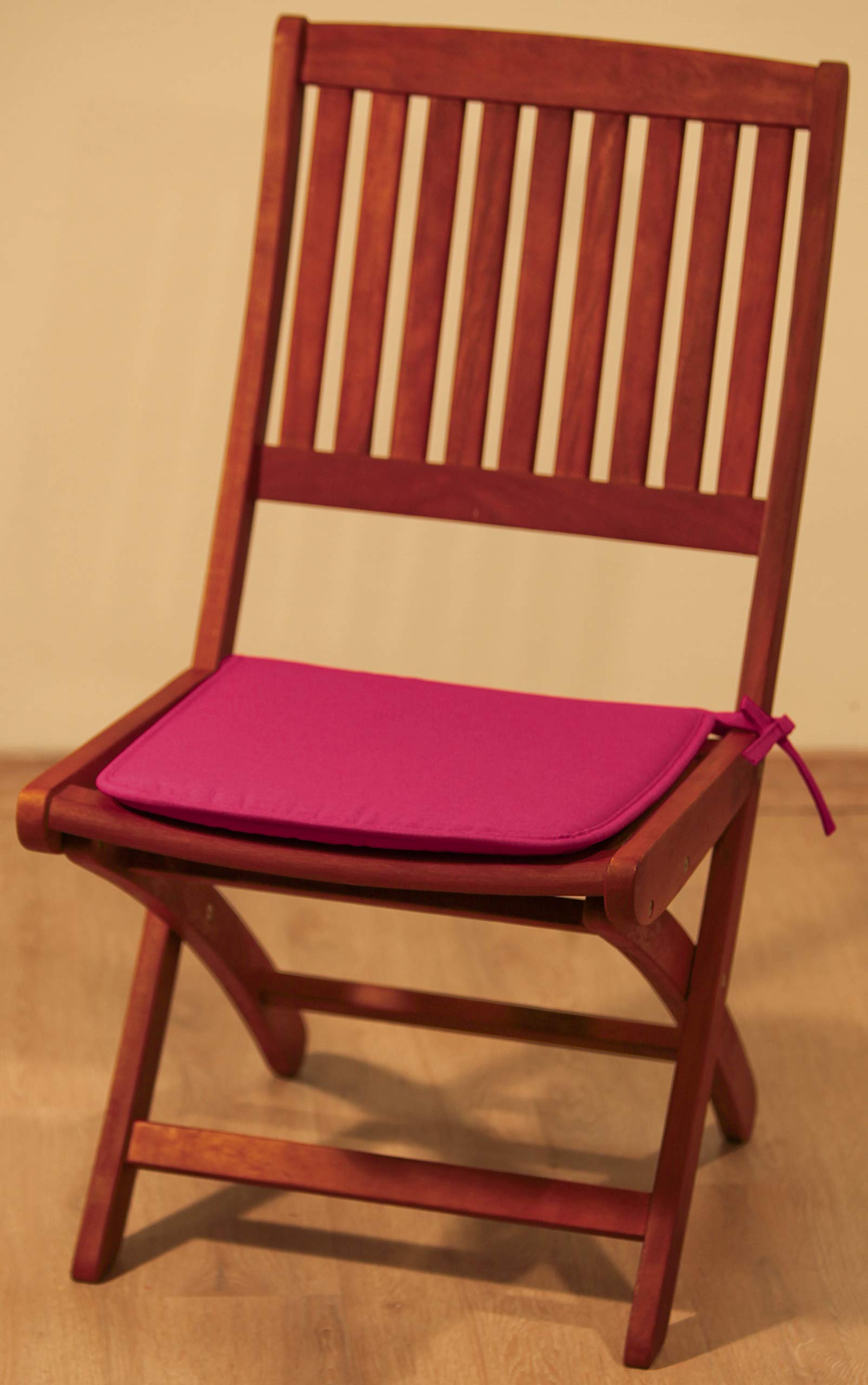 Galette de chaise carrée rose fushia anti UV coussin de jardin déperlant