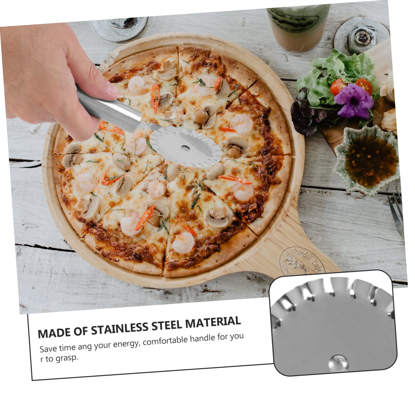 ABOOFAN Stainless Steel Pastry Cutter Wheels for Effortless Slicing of Ravioli Pizza and Crusts Kitchen Tool for Home and Commercial Use