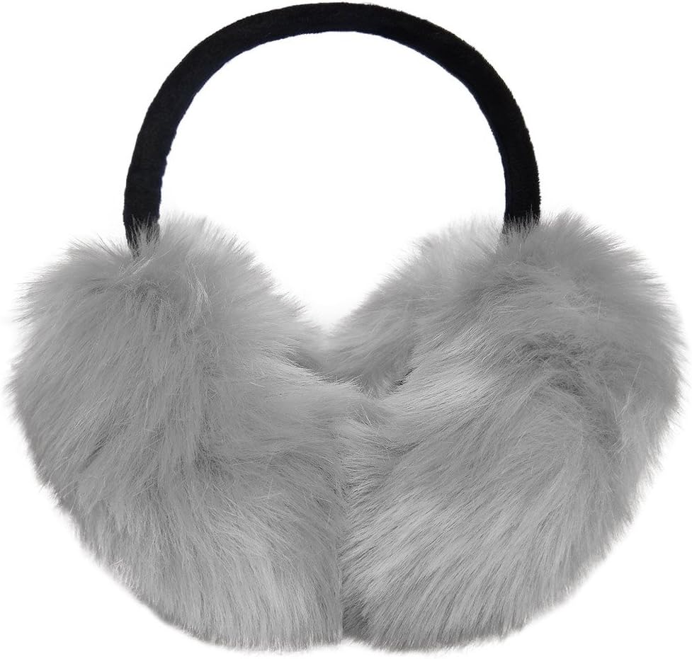 LETHMIK Womens Faux Fur Earmuffs Foldable Big Winter Outdoor Ear Warmers