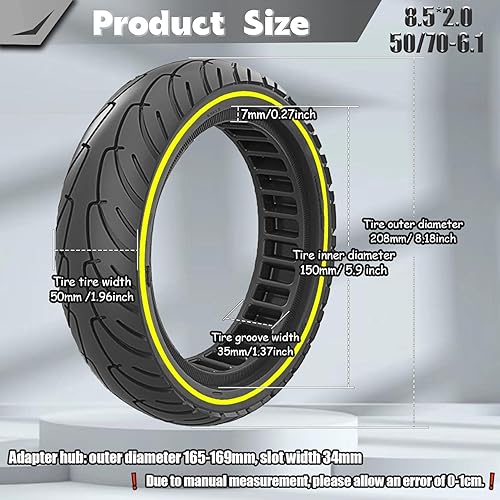 Miniatura 3 de Neumático de scooter de 8.5 x 2.0, apto para neumáticos originales 5075-6.1 8 12x2, 8.5 pulgadas apto para Xiaomi m365pro Aovopro ES80 Gotrax GXL V2