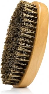 Boar Bristle Beard Brush Wooden Grooming Tool for Mustache Care | Mens Beard Styling Brush Facial Hair Softening Shaping Barber Accessory Boar Bristles Oval Wood Body Daily Grooming