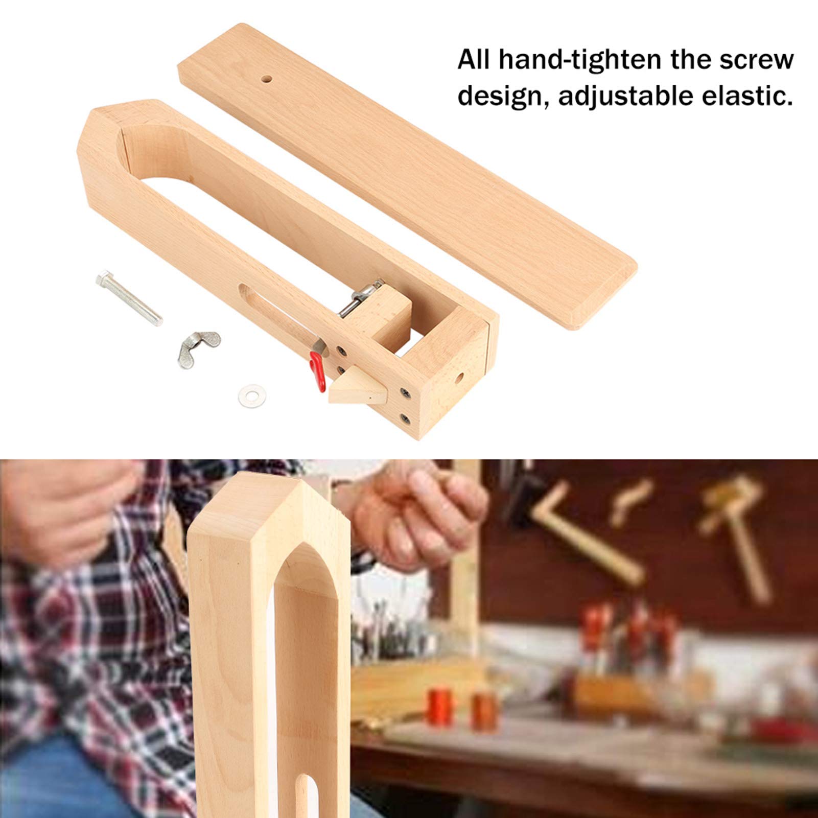 Ejoyous Supporto in Legno Regolabile Strumenti per Cucire, Strumenti per Cucire Cucitura a Mano Craft Cucito Pony Horse Strumento Morsetto Cuoio per Cucire Il Cuoio