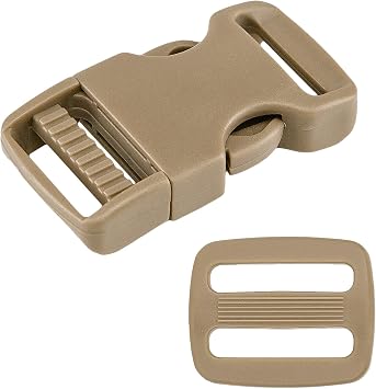 Country Brook Design 10 1 Inch Coyote Tan Flat Side Release Buckle & Triglide Set