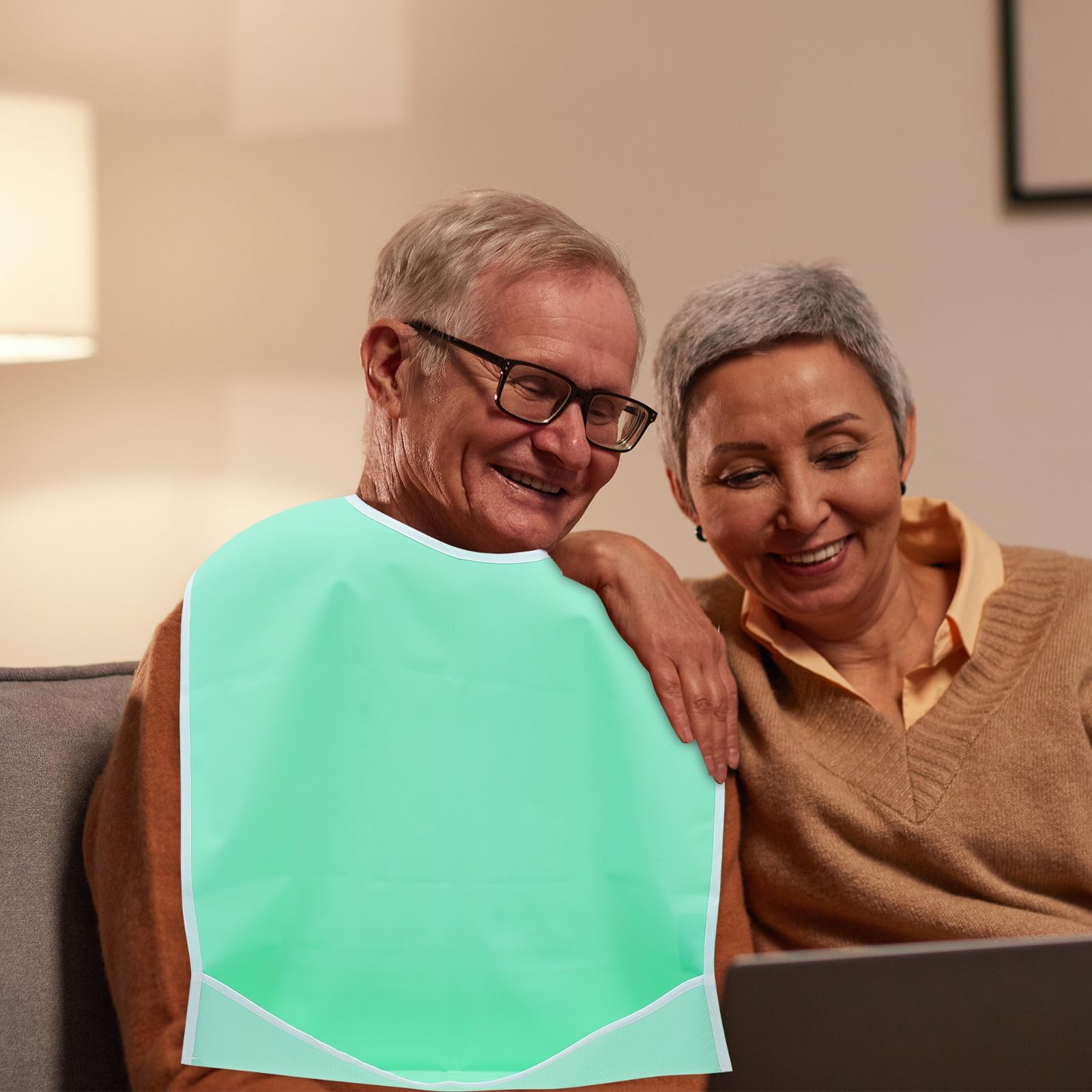 Ciieeo Bavaglini Colore Adulti i Pvc Pezzi per 3 Impermeabili Chiusura a Protezione Strappo Abiti Riutilizzabile Casuale per Anziani Durante Pasti