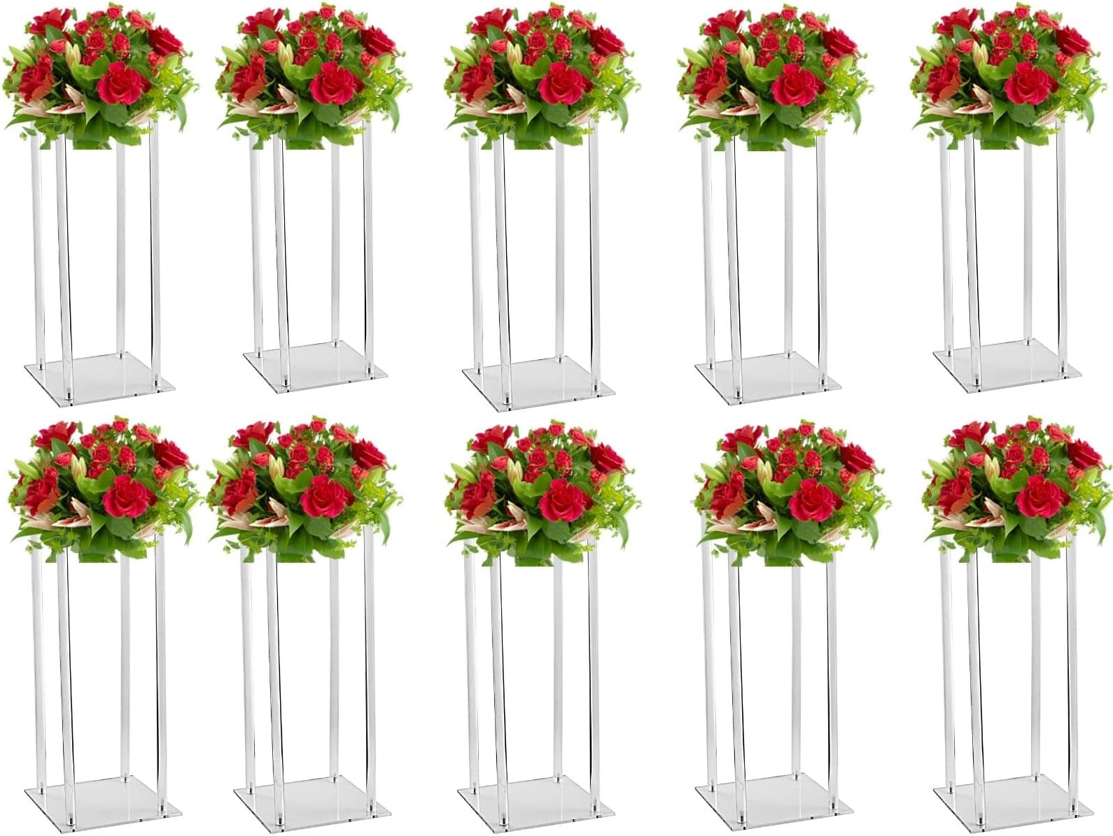 Amazon.com: Geetery 8 Pieces Tall Acrylic Vase Wedding Centerpieces ...