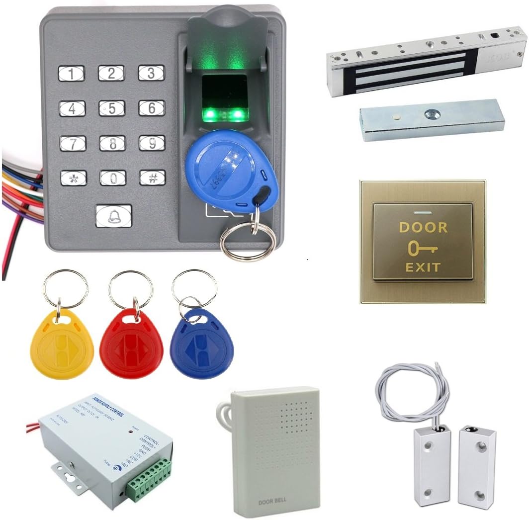 Fingerprint Password 125khz RFID Card Biometric Access Control & Biometric Door Lock Entry Kit (Magnetic Lock)
