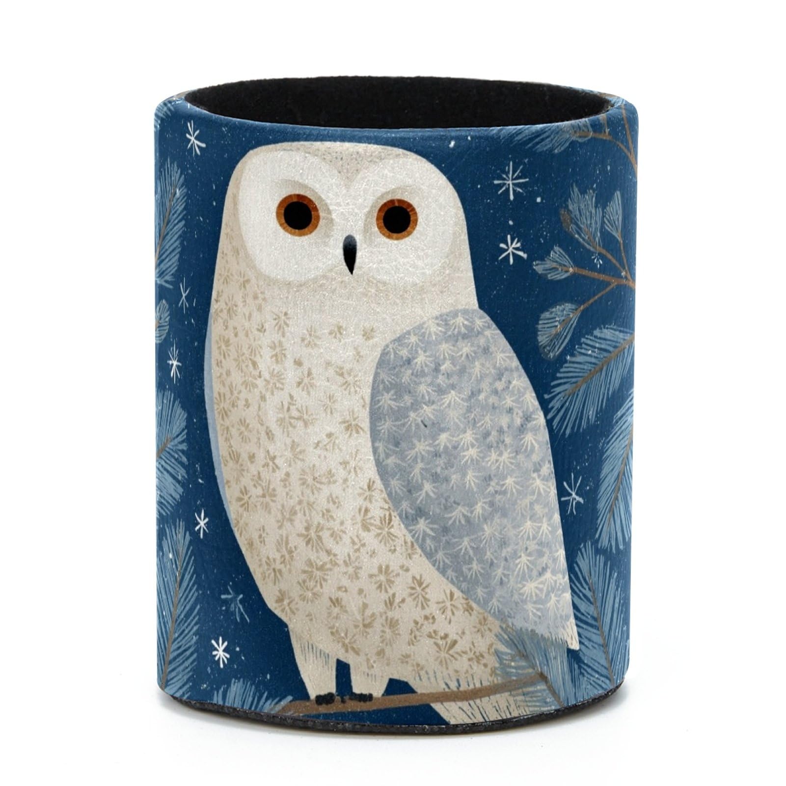 VAPOKF Round Pencil Holders for Desk, Owl Pen Holders Pen Pot Makeup Brushes Storage Desktop Stationery Supplies Organiser for Home Office