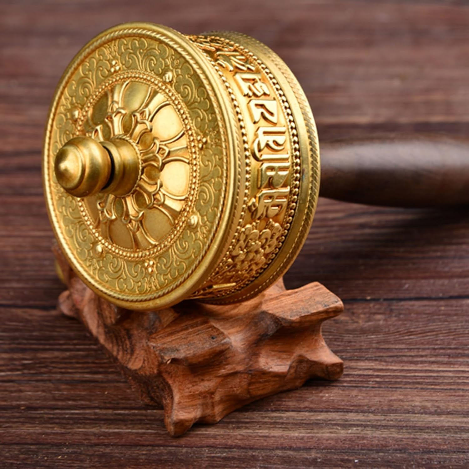 Ruota di Preghiera tibetana, Ruota di Preghiera tibetana Portatile in Rame 6 Caratteri la