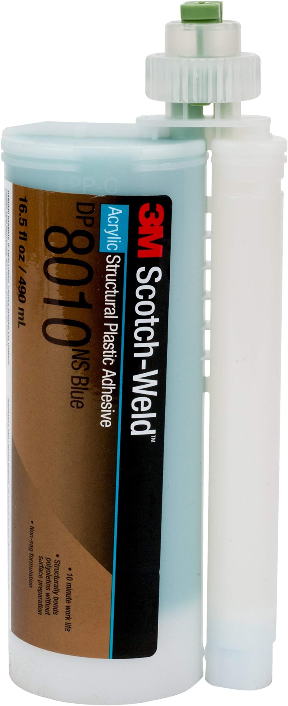 Scotch-Weld 81453 Structural Plastic Adhesive DP8010NS, 490 mL, Duo-pak, Blue, 16.569 fl. oz.