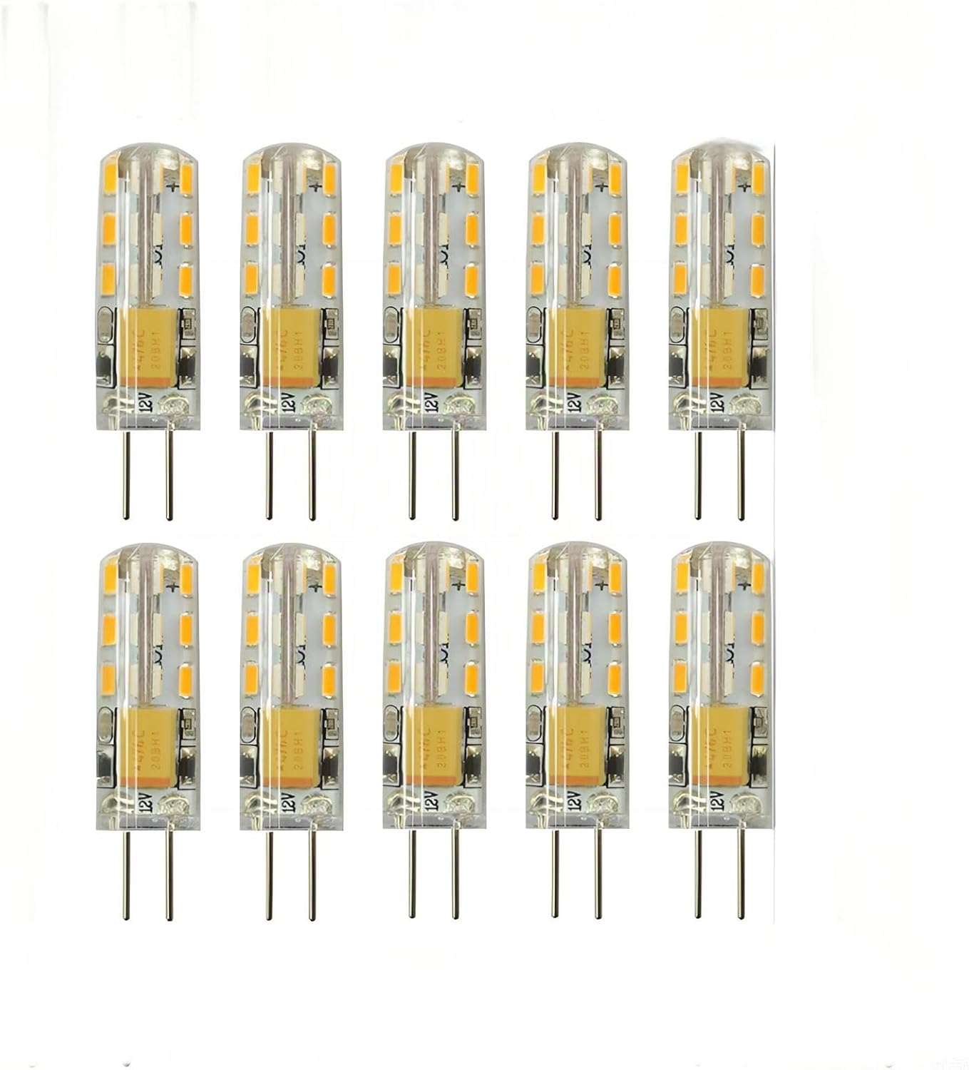 [10-Pack] G4 LED Bulbs JC Bi-Pin Base Light Bulbs 3W AC/DC 12V 20W-30W T3 Halogen Bulb Replacement Landscape Bulbs(Warm White 3000K)