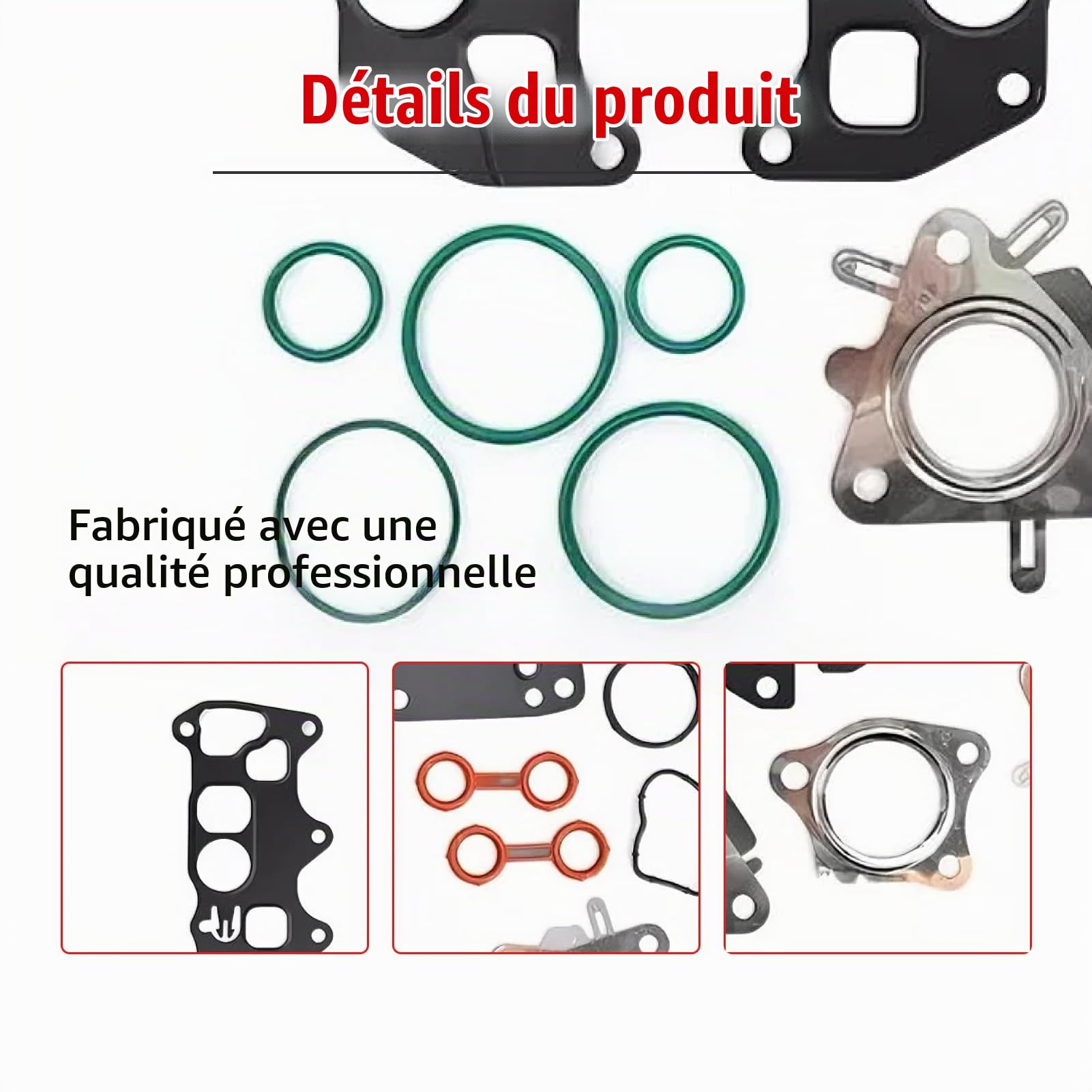 Fledart Kit de joints pour refroidisseur d'huile Pour moteurs OM642 280 320 350 CDI Remplace 6421410580 6421420481, Kit ​​Radiateur d'huile Pour W203, W204, W211, C218, W639, A209, X218, W213, W461, W