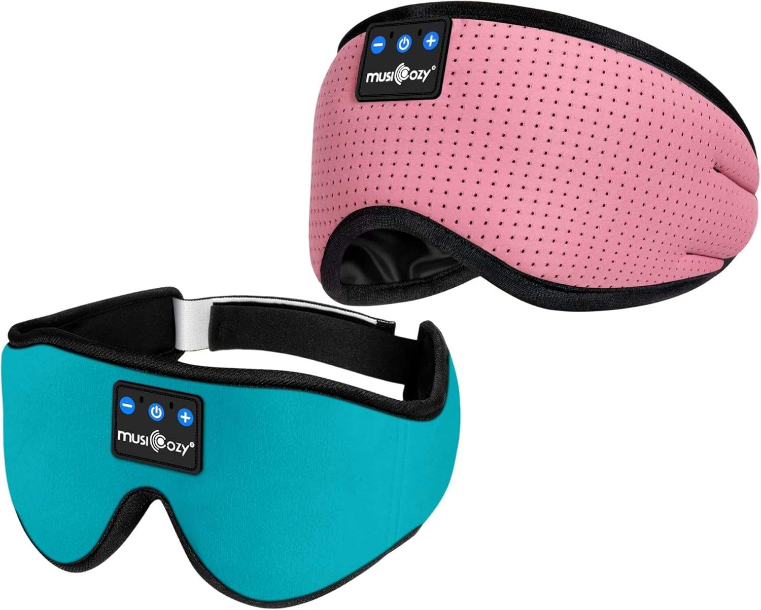 MUSICOZY Sleep Headphones Bluetooth 5.4 Headband Breathable Sleeping Headphones Sleep Mask, Wireless Eye Mask Sleep Earbuds for Side Sleepers Men Women Office Air Travel Cool Tech Gadgets Gifts 2 Pcs