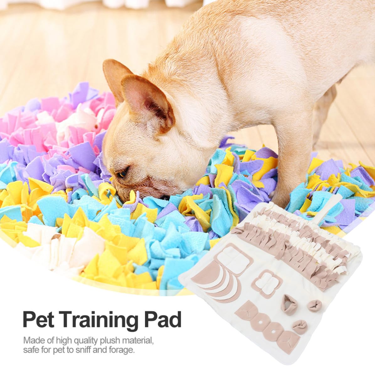 Schnüffelmatte für Hunde mit Slow Food Training, Plüsch, Beige