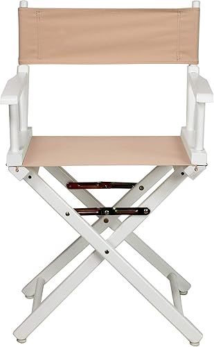 Miniatura 158 de Silla de Director de 18" Marco Blanco Lona Rosa