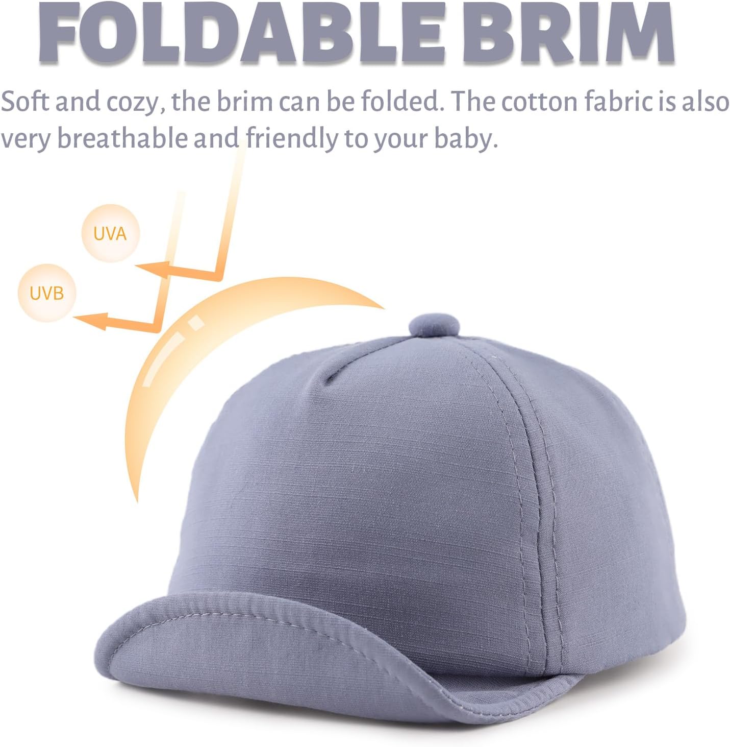 OMUKY Cotton Baby Toddler Hat Sun Protection Toddler Baseball Hat Infant Boys Girls Beach Cap Cute Baby Baseball Cap 3M-18M - Image 3