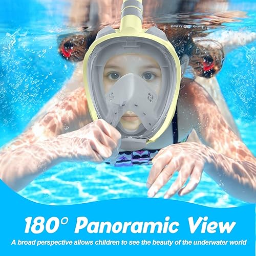 Miniatura 2 de Greatever Equipo de esnórquel para niños, regalo ideal de máscara de esnórquel para niños, máscara de esnórquel de cara completa para niños con