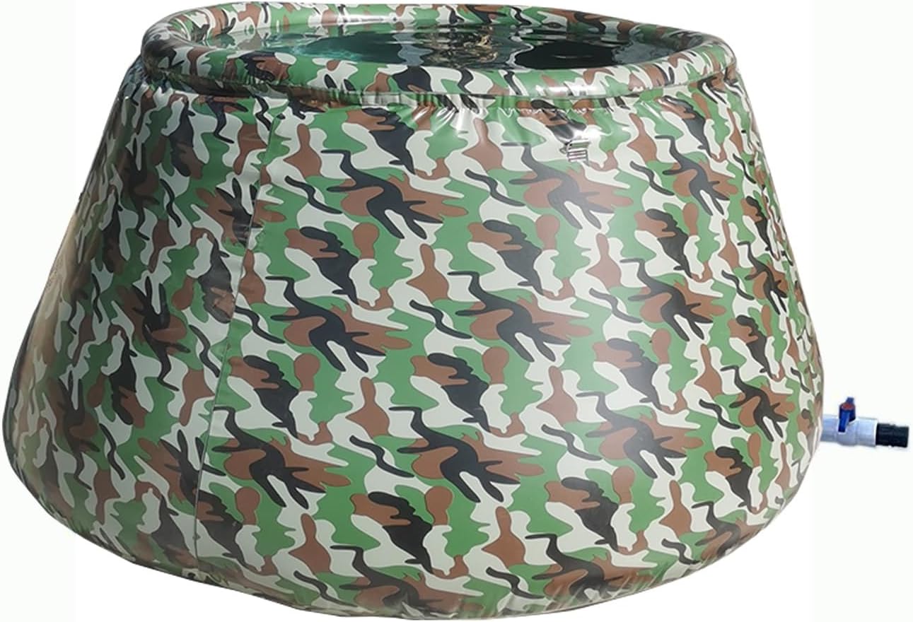 Collapsible Water Tank for Rainwater Collection - 2.5x1.4x1m Green Water Storage Barrel Kit - Efficient Rain Catcher for Gardens and Outdoor Use